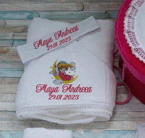Trusou botez fetita Ingeras luna roz