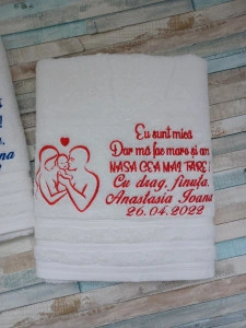 Cadou nasi de botez set 2 prosoape 70x140 cm