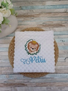 Paturica bebe personalizata Leut ,dimensiune 90x100cm