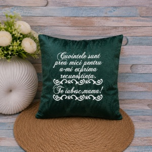 Perna Cadou ziua Mamei - Te iubesc mama dimensiune 40x40 cm