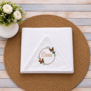 Prosop bebe cu gluga Fluturasi 60x125cm