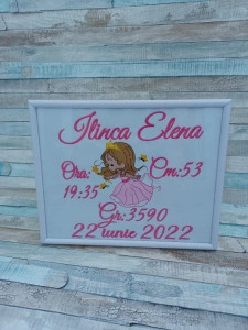 Rama foto personalizata cu detaliile nașterii Zanuta
