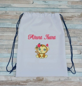 Rucsac gradinita/cresa personalizat prin broderie Maimutica