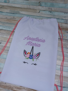 Saculet gradinita/cresa alb Unicorn