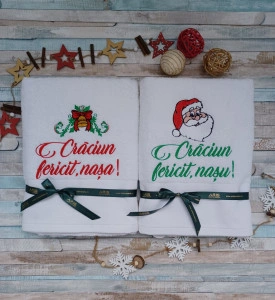 Set 2 prosoape Cadou Craciun nasi