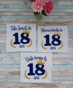 Set 3 tricouri aniversare 18 ani Viata incepe la 18 ani