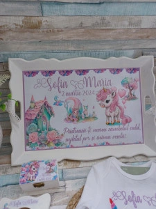 Set mot Set turta 1 an – pachet personalizat – Unicorn