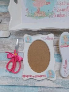 Set mot Set turta 1 an – pachet personalizat – Ursulet Fetita Roz