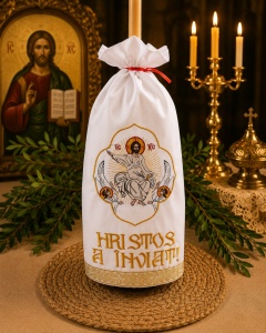 Stergar pentru lumanare HRISTOS A INVIAT 45x45 cm