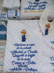 Trusou botez baiat Ingeras bleu, 12 piese