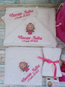 Trusou botez fetita Ingeras roz,10 piese