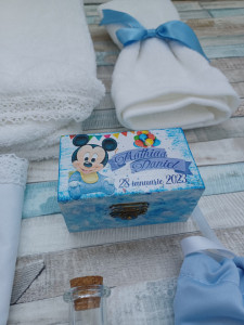 Trusou botez Mickey Mouse Baby Bleu /Albastru ,8 piese