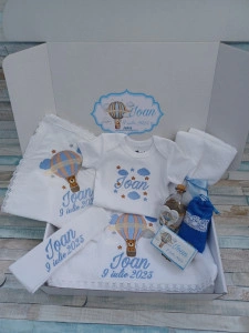 Trusou botez Ursulet Balon Bleu 8 piese