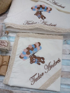 Trusou botez baiat Ursulet cu baloane 