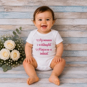 Body bebe Prima baita personalizat prin broderie - Nasica m-a imbaiat.