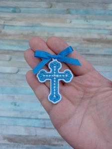 Cruciulita botez brodata unicat -Marturie botez