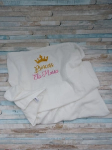 Paturica bebe de vara personalizata Princess,100x100 cm