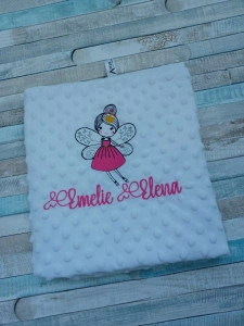 Paturica bebe personalizata Zanuta Pink ,dimensiune 90x100cm