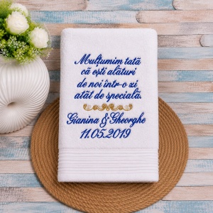 Prosop Cadou Nunta Tata personalizat 70x140 cm