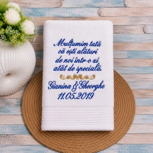 Prosop Cadou Nunta Tata personalizat 70x140 cm