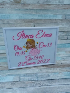 Rama foto personalizata cu detaliile nașterii Zanuta