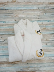 Set halate baie din bumbac personalizate Monograma