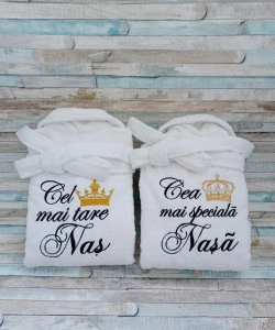 Set halate baie din bumbac personalizate Nasa si Nasu