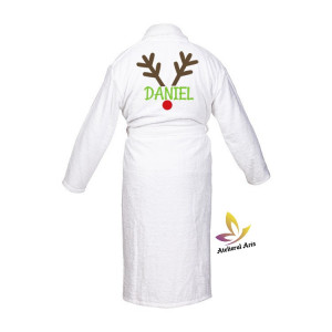 Set halate baie din bumbac personalizate tematica Crăciun - Img 2