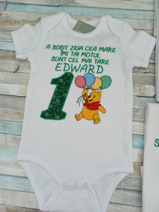 Set tricouri aniversare 1 an ,Winnie Verde
