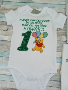 Set tricouri aniversare 1 an ,Winnie Verde