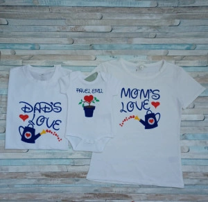 Set tricouri mama,tata si bebe Love