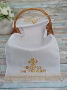 Stergar brodat pentru coș HRISTOS S-A INALTAT