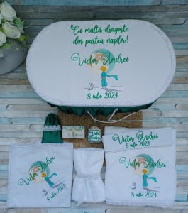 Trusou botez Micul Print verde