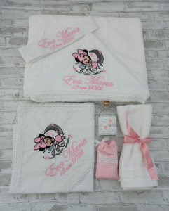 Trusou botez fetita tematica Minnie Sleep ,7 piese