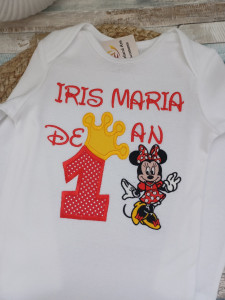 Body personalizat pentru tăiere de moţ cu cifră si nume