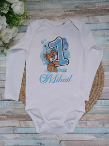 Body personalizat Ursulet 1 anisor Bleu