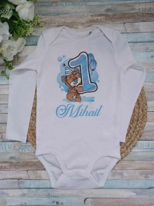 Body personalizat Ursulet 1 anisor Bleu