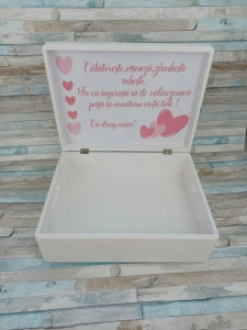 Cufar personalizat / cutie trusou din lemn pentru trusou  Ursulet,dimensiune 40/30/10 cm