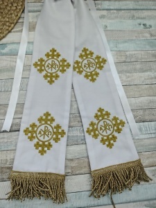 Paterita Crucea Patriarhală brodata integral 55 cm