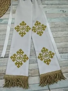 Paterita Crucea Patriarhală brodata integral 55 cm