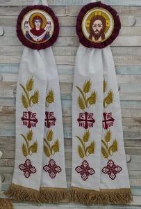 Paterite brodate Iisus Hristos si Maica Domnului Grena