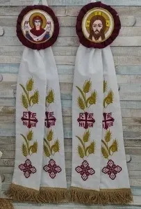 Paterite brodate Iisus Hristos si Maica Domnului Grena