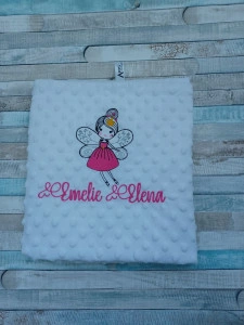 Paturica bebe personalizata Zanuta Pink ,dimensiune 90x100cm