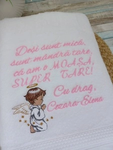 Prosop personalizat Cadou Moasa 70x140 cm Ingeras