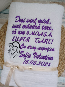 Prosop personalizat Cadou Moasa 70x140 cm