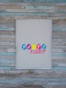 Prosop personalizat Paste fericit ,bumbac