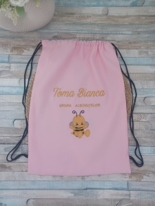 Saculet Gradinita Personalizat prin broderie Albinuta