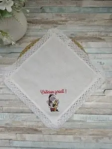 Servetel de masă-Mos Craciun - Crăciun fericit !35x35cm