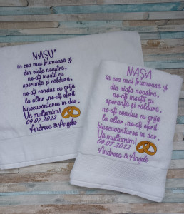 Set 2 prosoape Cadou nasi Nunta - dimensiune70x140 cm