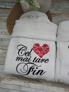 Halate baie personalizate Cadou Fini